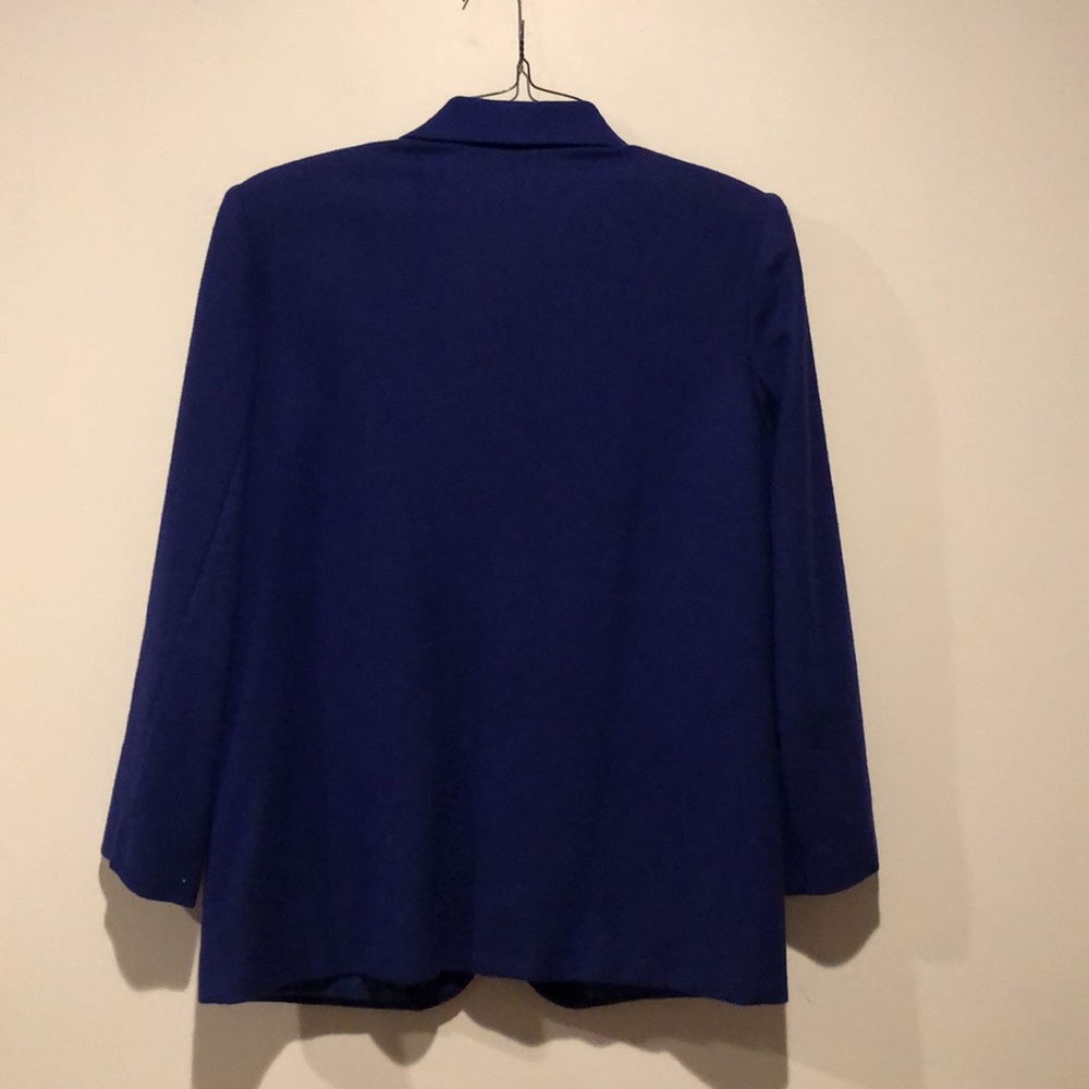 Vintage Savannah Royal Blue Wool Shoulder Padded Blazer - Picture 4 of 6